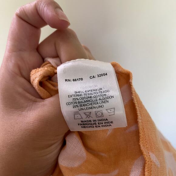 Anthropologie ORANGE MOTIF Ollari Printed Jumpsuit size Medium - Picture 6 of 8